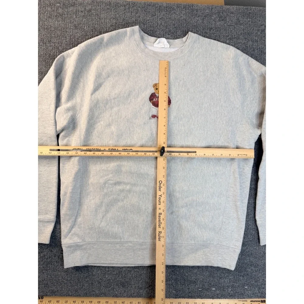 Independent Trading Co XL Gray Alpha Phi Football Bear Crewneck Sweatshirt IND50